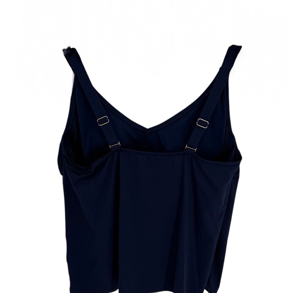Lands' End No Wire Tankini Top Size 18 D Navy Blue Adjustable Lined Women’s - Picture 2 of 7